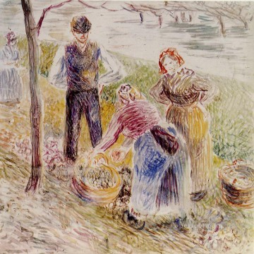 カミーユ・ピサロ Painting - ジャガイモの収穫 カミーユ・ピサロ